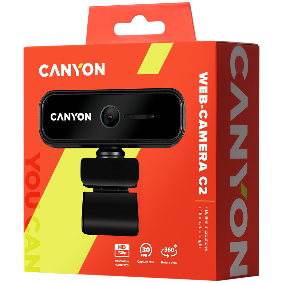CANYON webcam C2 HD 720P Black-photo 2