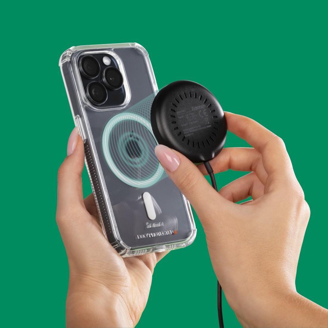 HAMA Безжично зарядно устройство Qi2, 15 W, черно, за Apple-photo 6