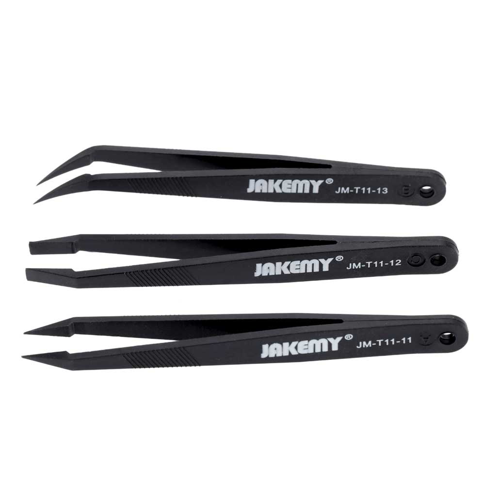Комплект антистатични пинсети, Jakemy JM-T11, Черен - 17616-photo 1