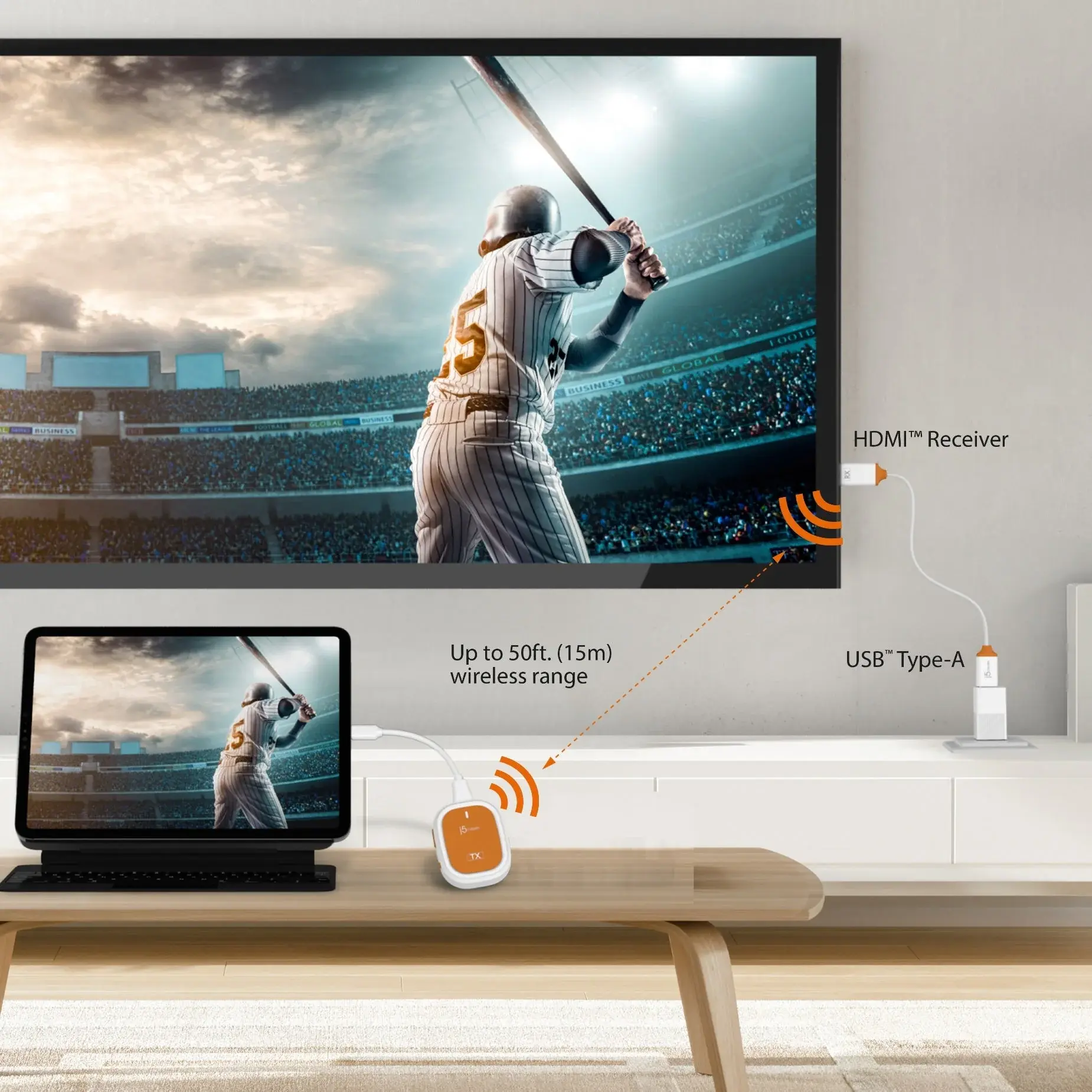 j5 create JVAW61 Screencast FHD USB-C Wireless Extender-photo 1