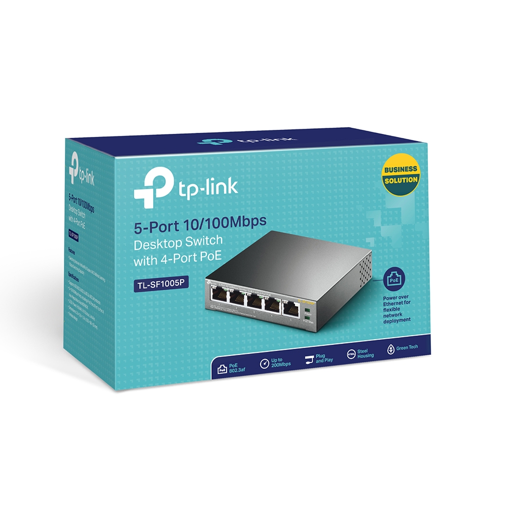 5-портов 10/100Mbps комутатор TP-Link TL-SF1005P с 4-PoE+ порта-photo 4