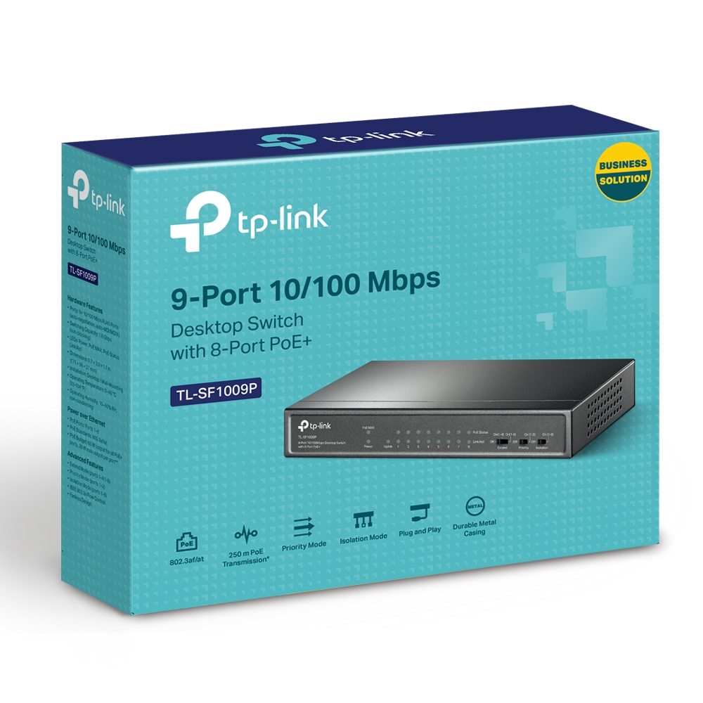 9-портов 10/100Mbps Desktop комутатор TP-Link TL-SF1009P с 8-PoE+ порта-photo 3