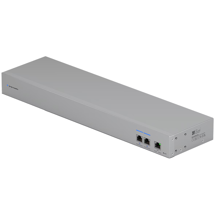 Ubiquiti WAN Switch USW-WAN-RJ45-EU 10 GbE linking two Shadow Mode High Availability UniFi Gateways to a single ISP