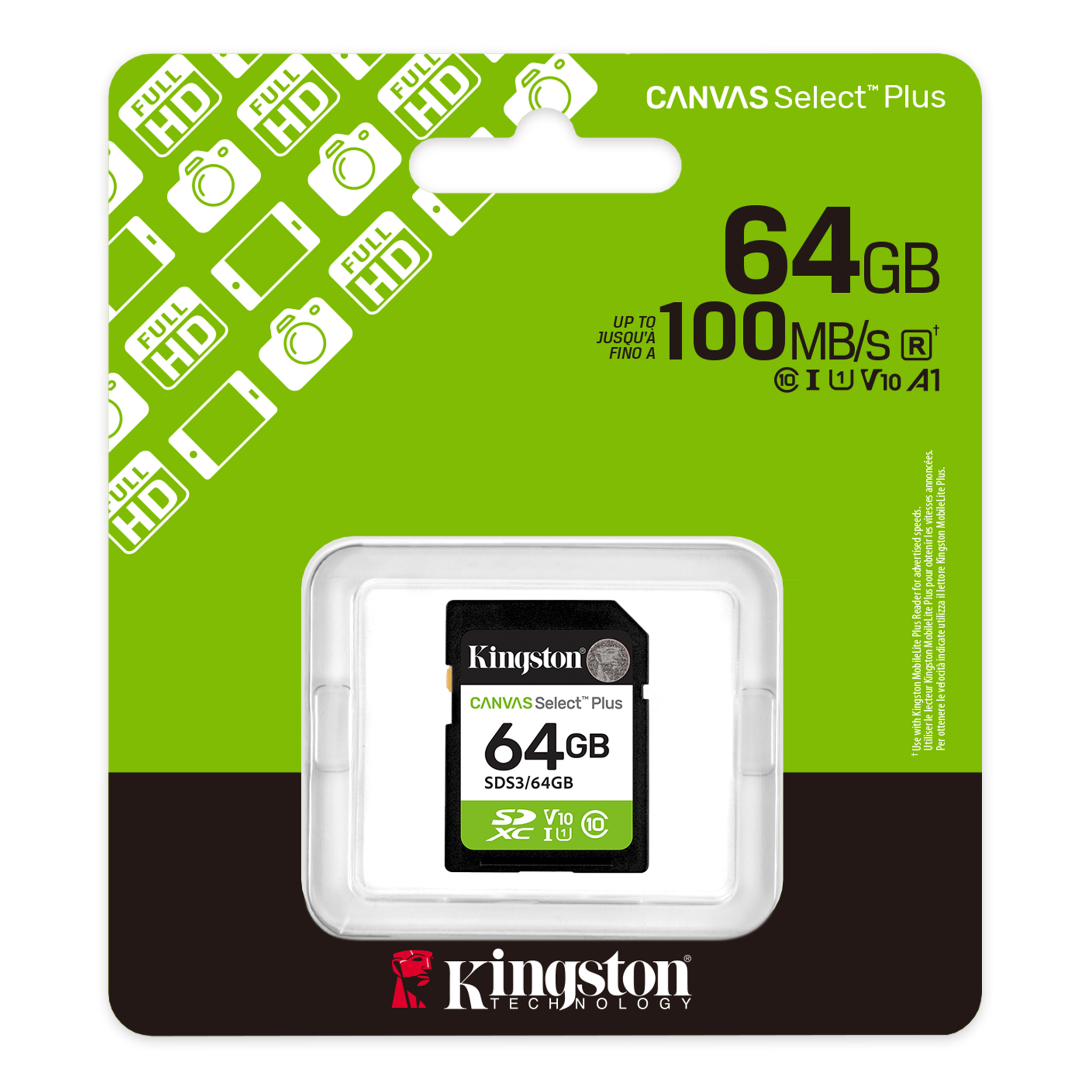 64G SD KINGST CANVAS SEL+ G3-photo 1