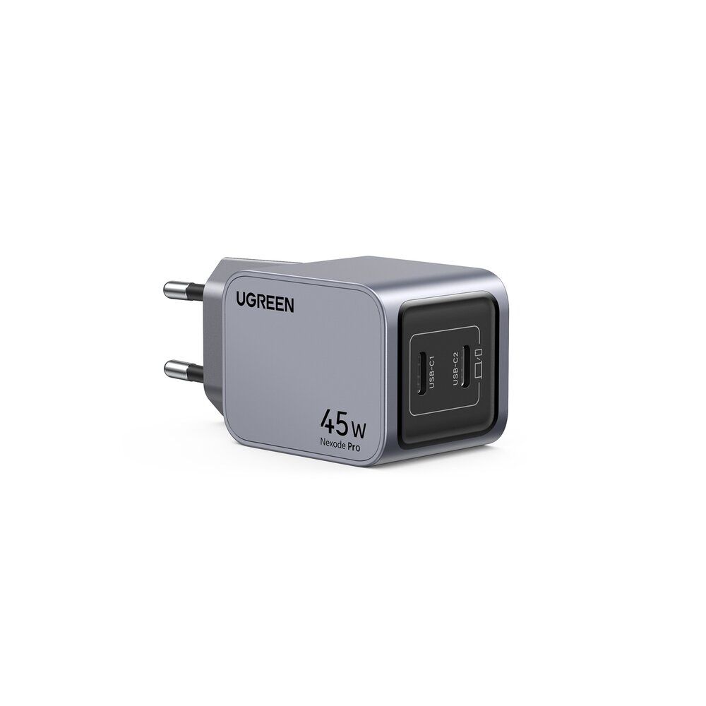 Зарядно устройство Ugreen X707 NEXODE PRO 35008, 220V 2xUSB-C, GaN, 45W-photo 1