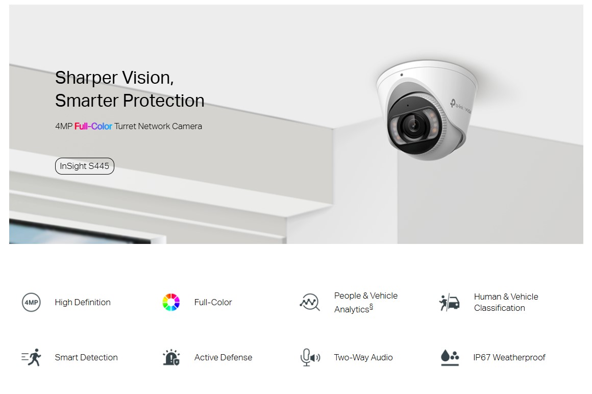 4MP пълноцветна куполна мрежова камера TP-Link VIGI InSight S445(2.8mm)-photo 5