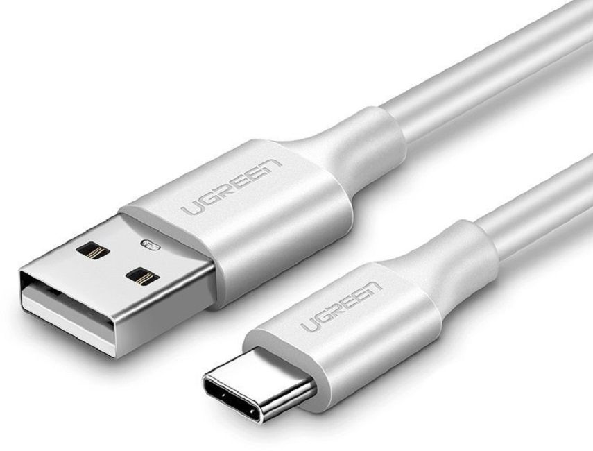 Кабел Ugreen - US287 60121, USB-А/USB-C, 1 m - бял
