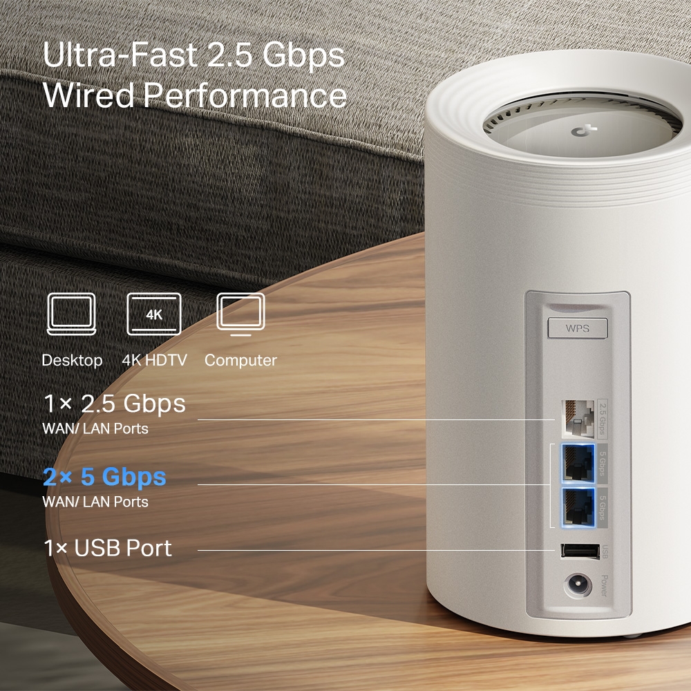 Цялостна домашна Mesh WiFi 7 система TP-Link Deco BE65 Pro(3-pack) BE9300-photo 6