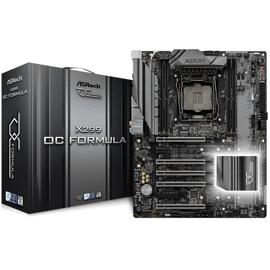 ASROCK Main Board Desktop iX299 (S2066, 4xDDR4, 5xPCIE3.0,1xPCIx1, SATA III,2xM.2,Raid,GLAN,USB3.1) ATX retail