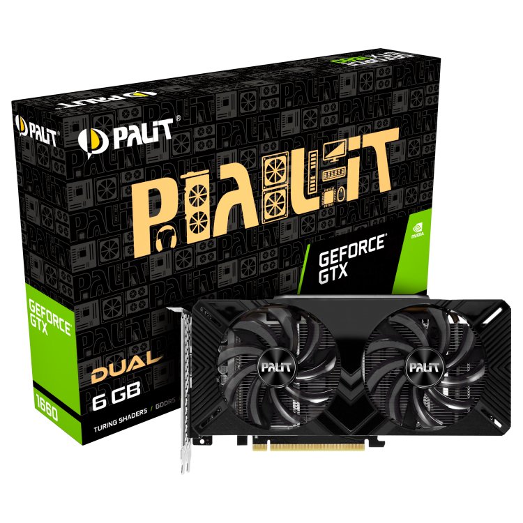VC Palit nVidia GTX1660 Dual 6GB GDDR5, 192bit, DVI, HDMI, DP part# NE51660018J9-1161A