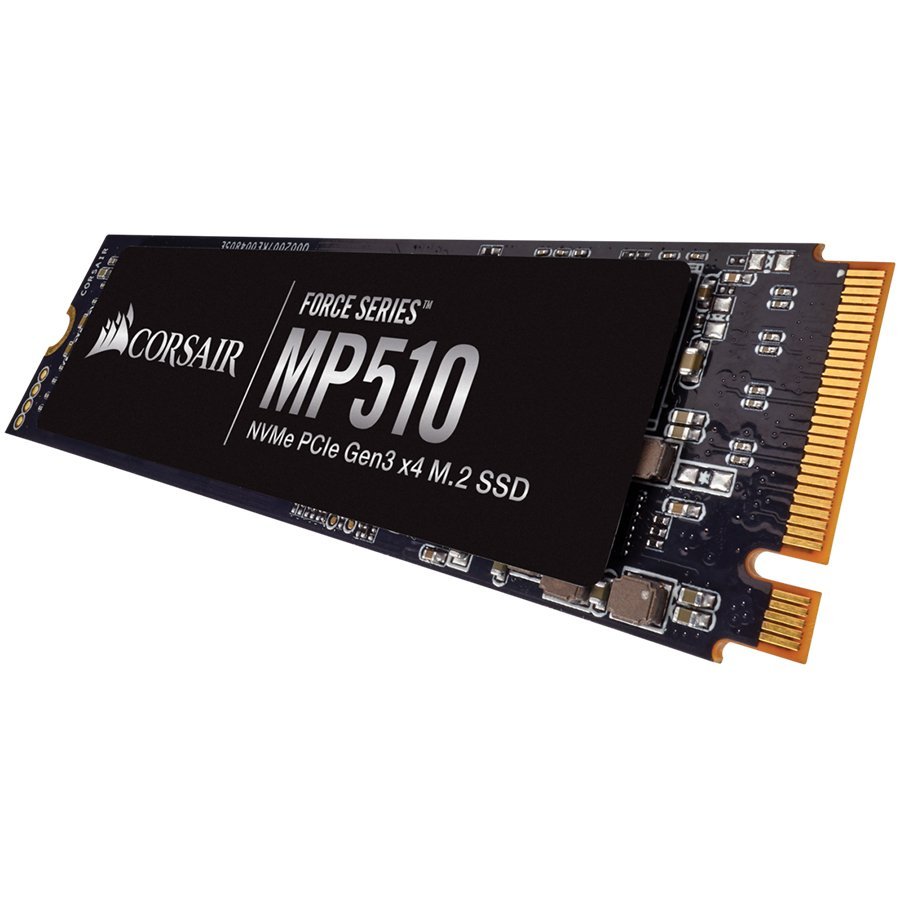 Corsair Force MP510 series NVMe PCIe M.2 SSD 960GB; Up to 3,480MB/s Sequential Read, Up to 3,000MB/s Sequential Write; Up to 280K IOPS Random Read, Up to 700K IOPS Random Write