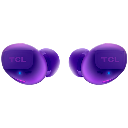 TCL In-Ear True Wireless Bluetooth Headset, Frequency of response 9-22K, Sensitivity 100 dB, Driver Size 5.8mm, Impedence 13 Ohm, Max power input 20mW, Playtime 6.5h/26h, IPX4, Bluetooth 5.0, A2DP, AVRCP, HFP, HS, USB-C, Color Sunrise Purple-photo 1