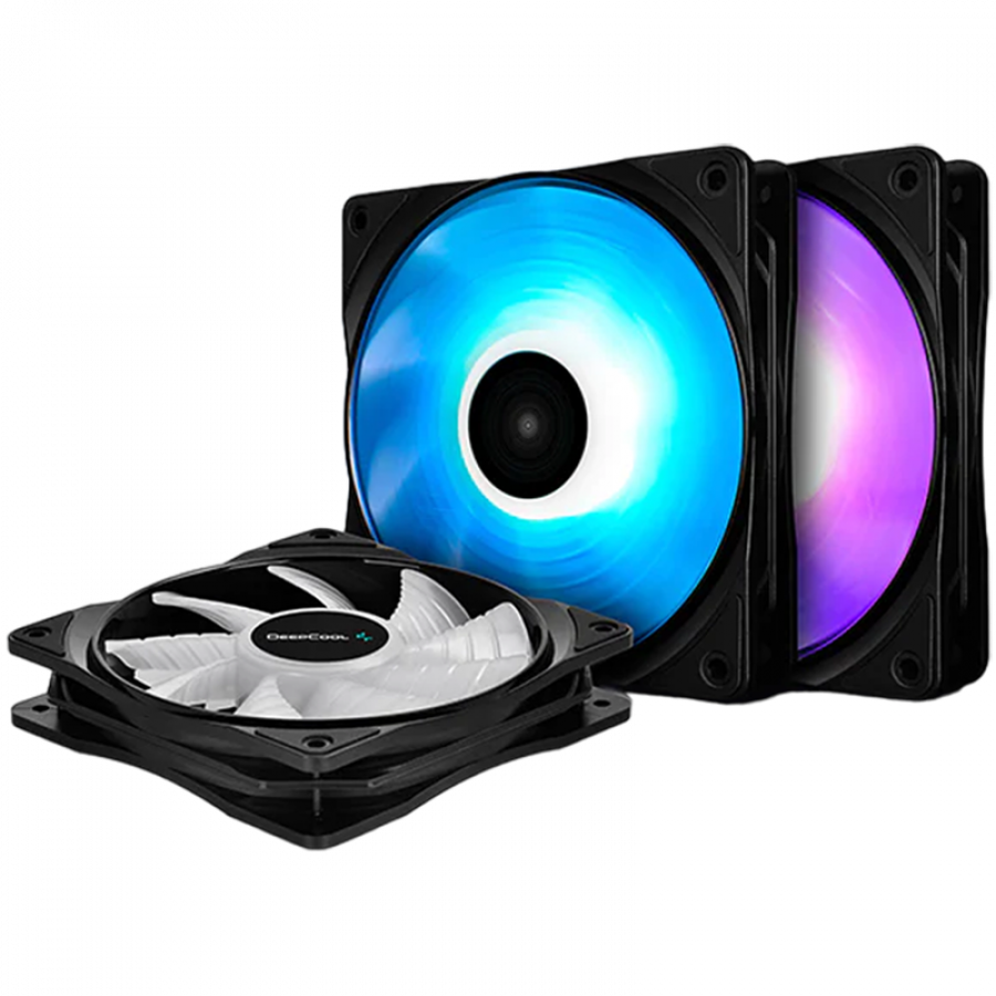 DeepCool RF120(3 IN 1) triple PWM fan kit features 18 RGB LEDs with 6 ultra-bright LEDs DP-FRGB-RF120-3C