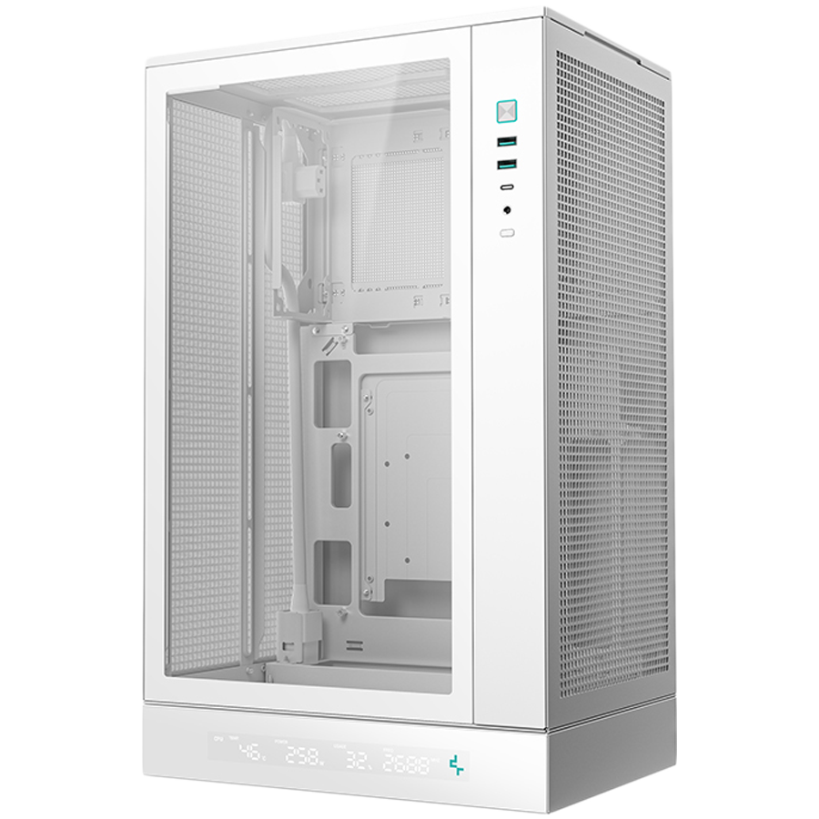 DeepCool CH270 DIGITAL WH, Mini Tower, Mini-ITX/Micro-ATX, 2xUSB3.0, 1xType-C Gen 2, 1xAudio/Mic, Mesh Panel, White, R-CH270-WHNDM0-G-1, 2Y-photo 2
