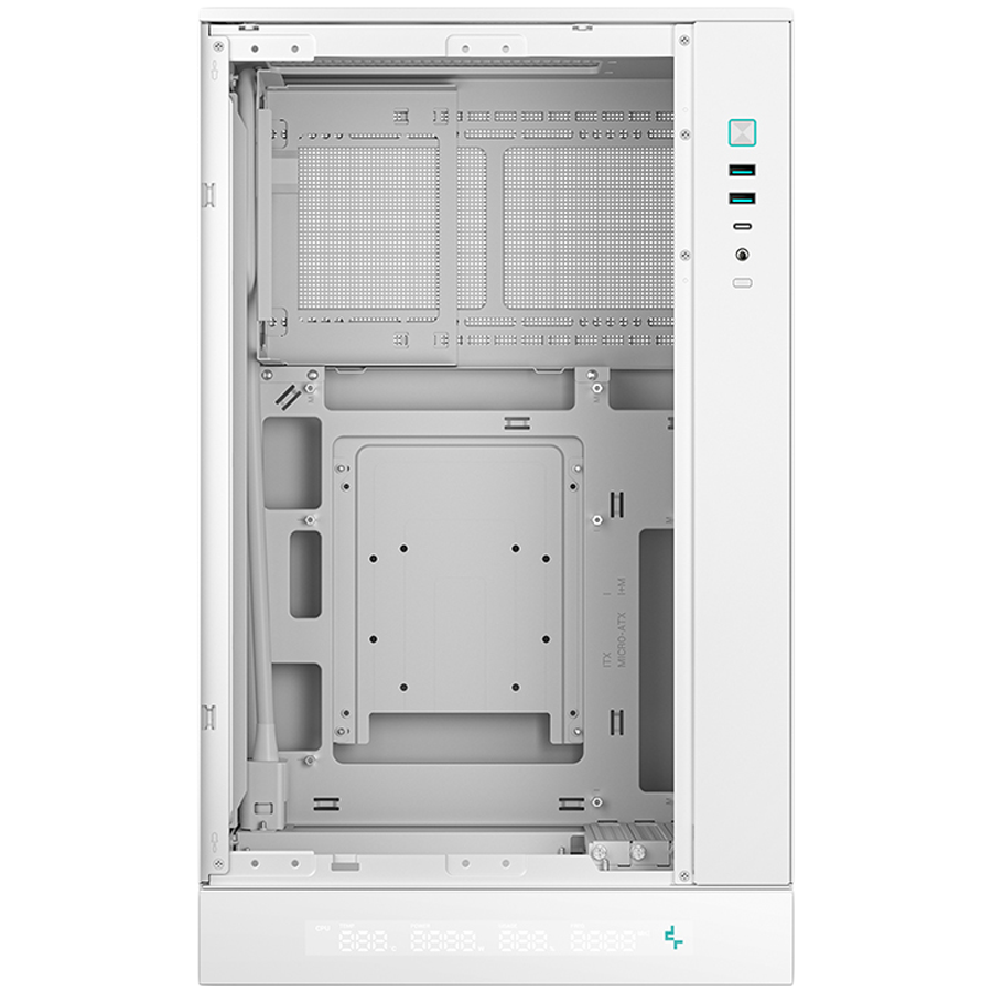 DeepCool CH270 DIGITAL WH, Mini Tower, Mini-ITX/Micro-ATX, 2xUSB3.0, 1xType-C Gen 2, 1xAudio/Mic, Mesh Panel, White, R-CH270-WHNDM0-G-1, 2Y-photo 3
