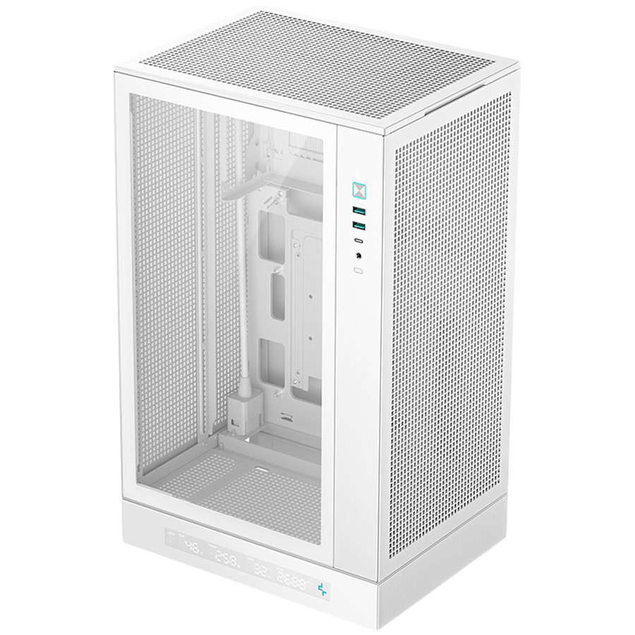 DeepCool CH270 DIGITAL WH, Mini Tower, Mini-ITX/Micro-ATX, 2xUSB3.0, 1xType-C Gen 2, 1xAudio/Mic, Mesh Panel, White, R-CH270-WHNDM0-G-1, 2Y