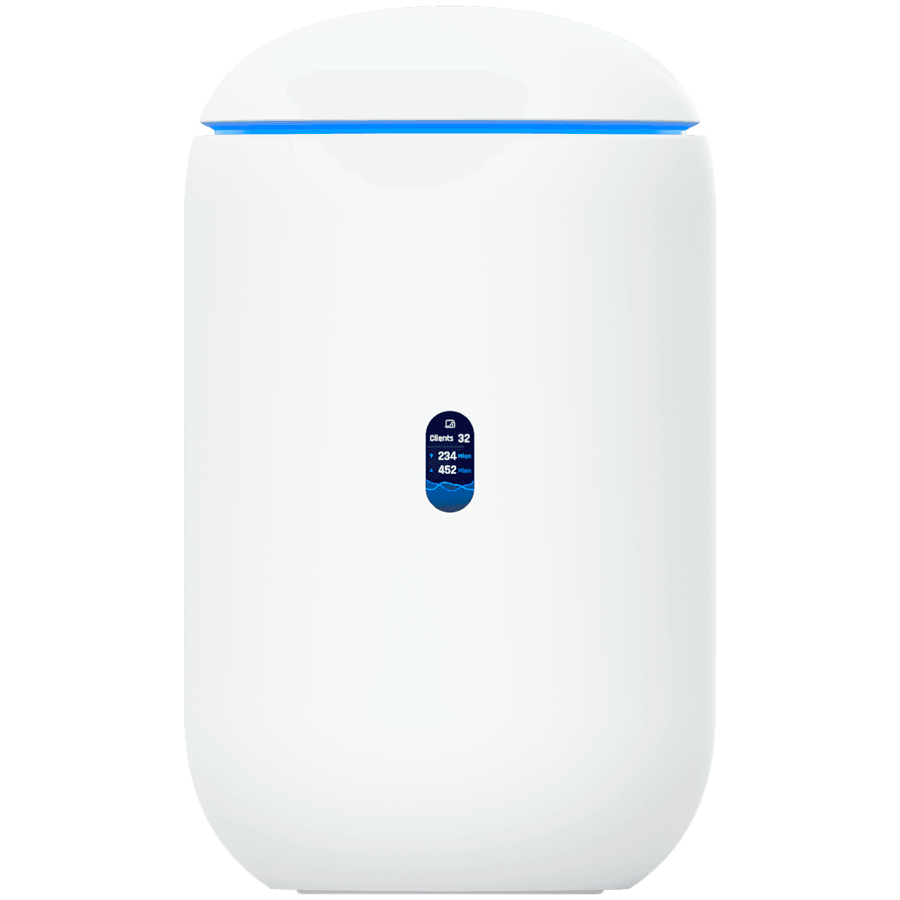 Ubiquiti UniFi UDR7 Dream Router 7 Desktop 10G Cloud Gateway with integrated WiFi 7, PoE switch, microSD storage, and full UniFi application support, 10G SFP+ and (1) 2.5 GbE RJ45 WAN port, 64 GB microSD