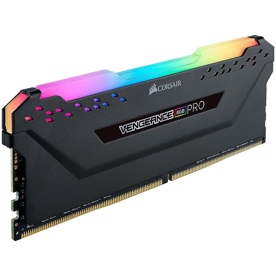CORSAIR DDR4, 3200MHz 8GB 1x8GB DIMM, Unbuffered, 16-18-18-36, Base SPD@2666, XMP 2.0, VENGEANCE RGB PRO Heatspreader, RGB LED, 1.35V, for AMD