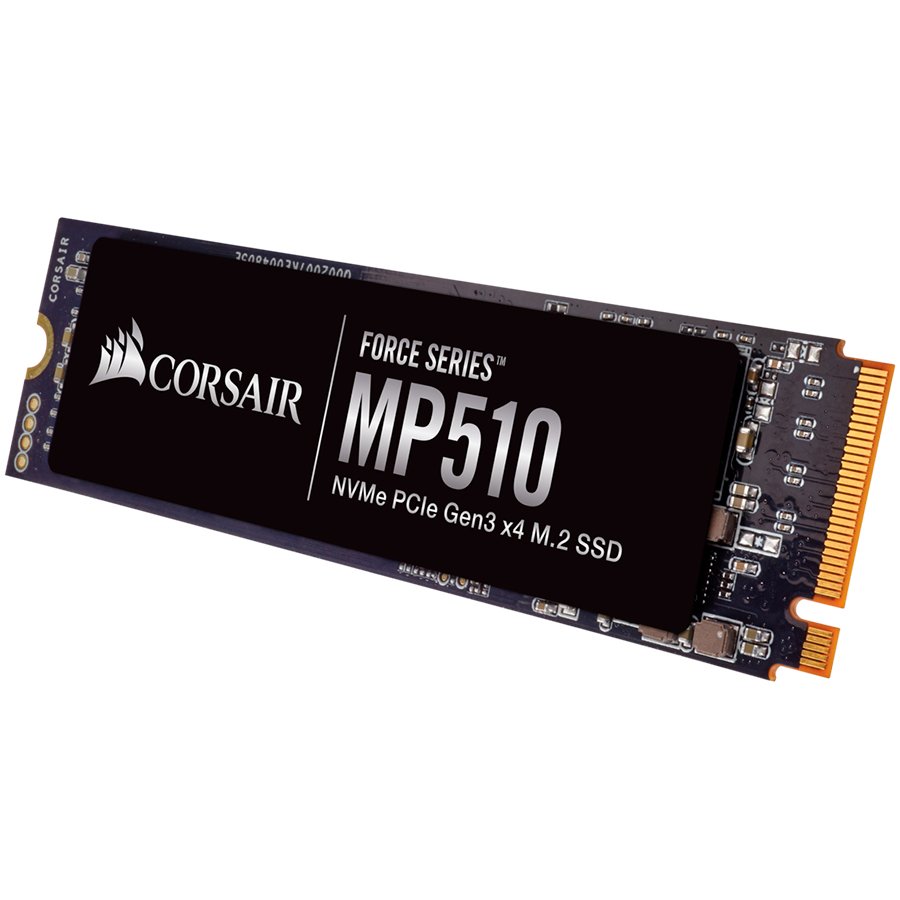 Corsair Force MP510 series NVMe PCIe M.2 SSD 4TB; Up to 3,480MB/s Sequential Read, Up to 3,000MB/s Sequential Write; Up to 580K IOPS Random Read, Up to 680K IOPS Random Write