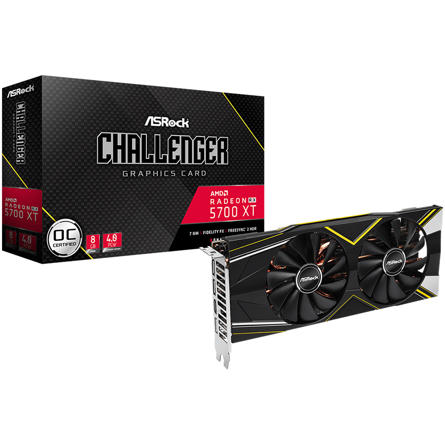 ASROCK Video Card AMD Radeon RX 5700 XT Challenger D 8GB OC GDDR6 256bit 1xHDMI /3xDP Retail