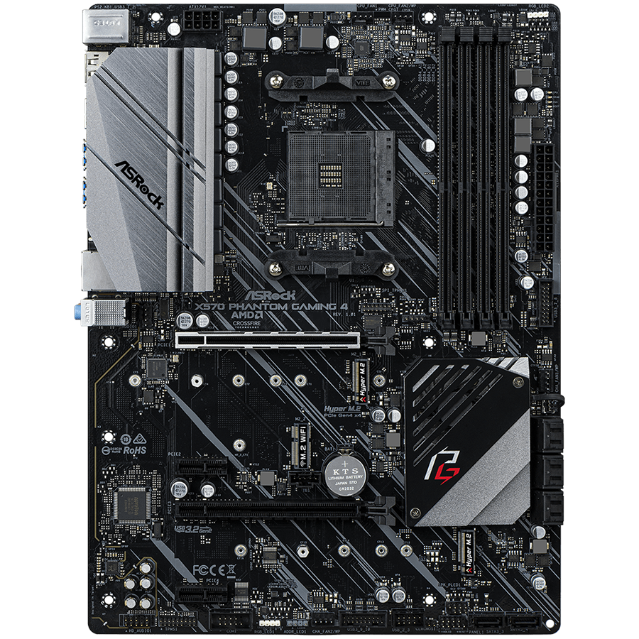 ASROCK Main Board Desktop AM4 X570 (SAM4,4xDDR4,2xPCI 3.0x16, 2xPCI Ex1,SATA III,2xHyper M.2,USB3.2,GLAN, HDMI,DP) ATX Retail-photo 1