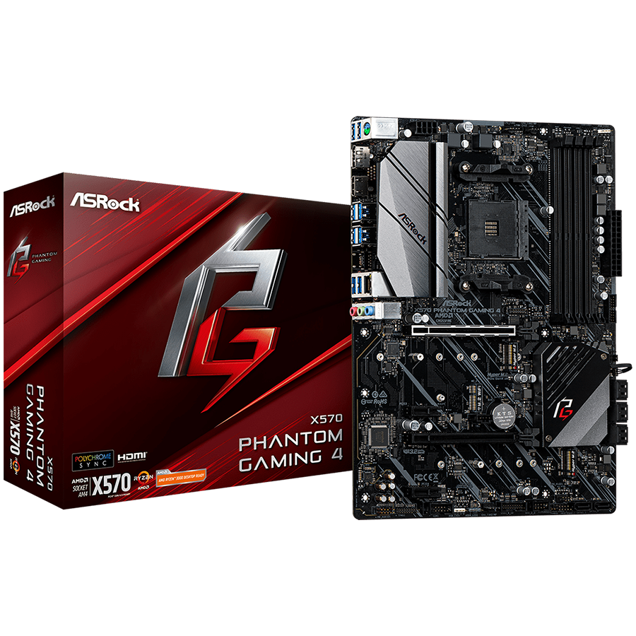 ASROCK Main Board Desktop AM4 X570 (SAM4,4xDDR4,2xPCI 3.0x16, 2xPCI Ex1,SATA III,2xHyper M.2,USB3.2,GLAN, HDMI,DP) ATX Retail