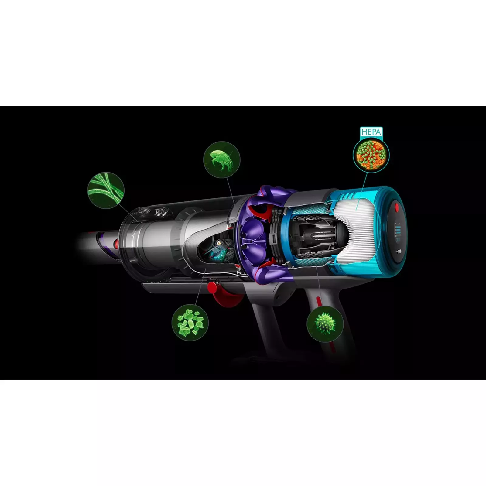 Dyson Gen5detect™ Absolute vacuum - без торба, безжична, 280 AW, 0.77 l капацитет на контейнера, до 70 минути работа - 446989-01-photo 2