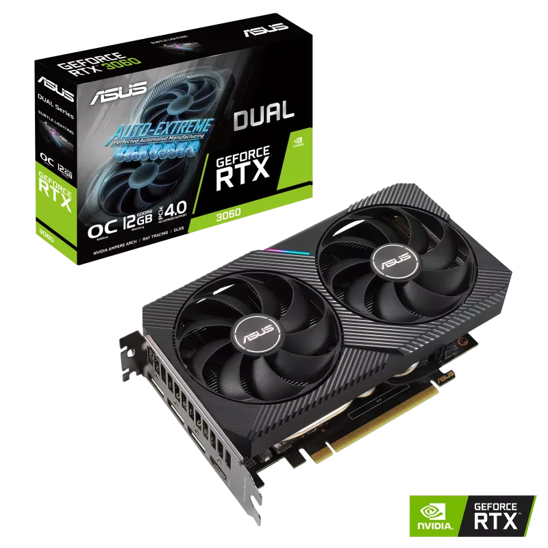 Видео карта ASUS GeForce RTX 3060 12GB Dual V2 OC - 90YV0GB2-M0NA10