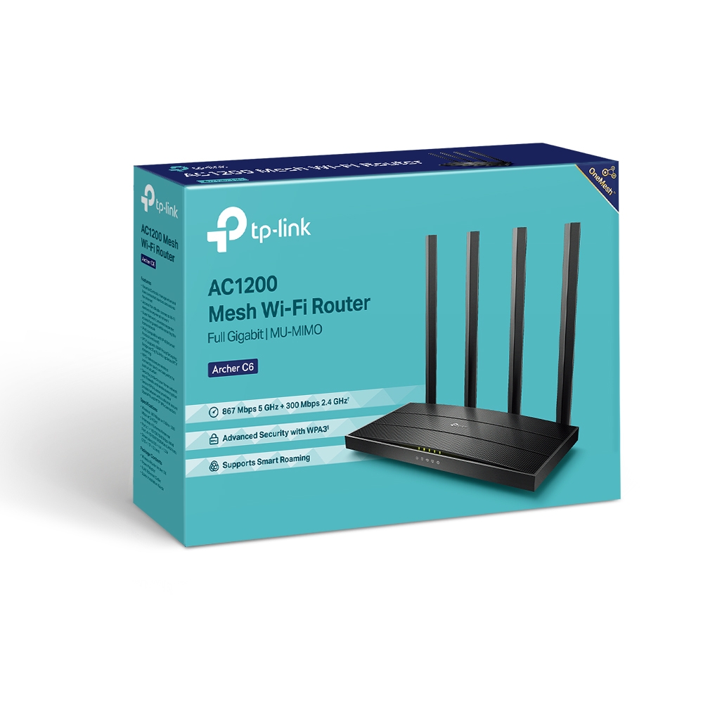 Гигабитов безжичен рутер TP-LINK Archer C6 v4.0 AC1200 MU-MIMO (v)-photo 1