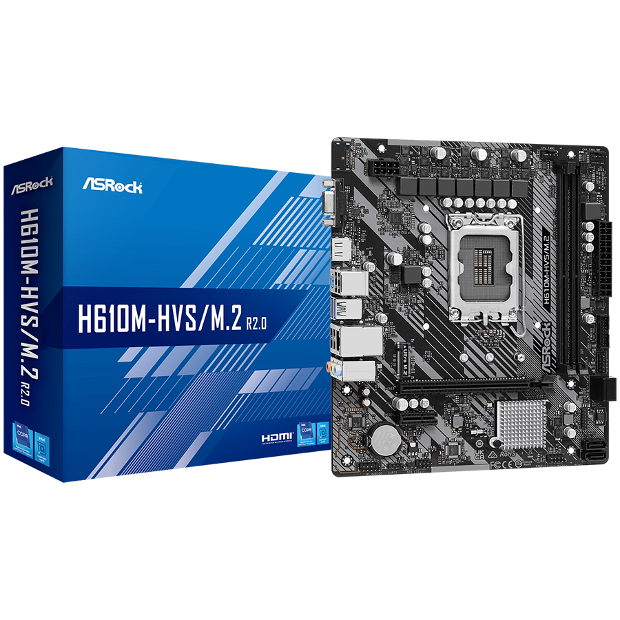 ASROCK H610M-HVS/M.2 R2.0 mATX LGA1700 DDR4 - H610M-HVS/M.2 R2.0