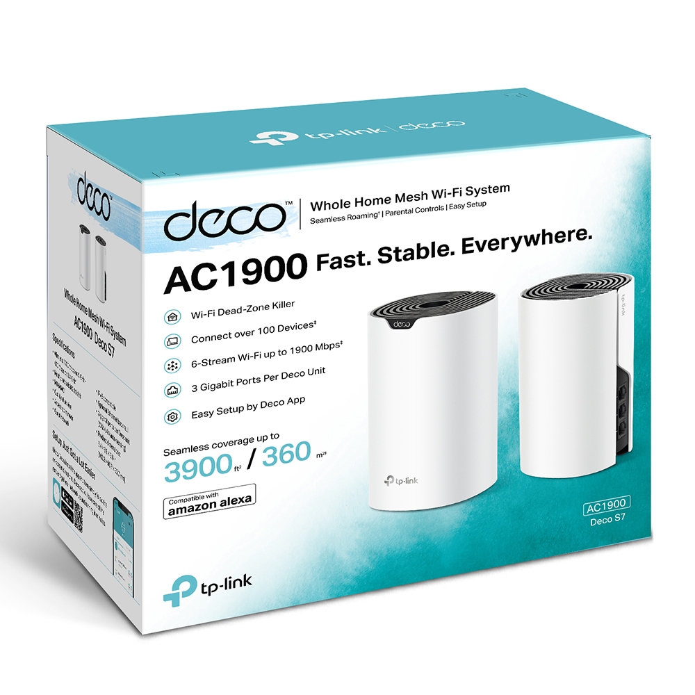 Безжична Wi-fi Mesh система TP-Link Deco S7(2-pack) AC1900 (v)-photo 4