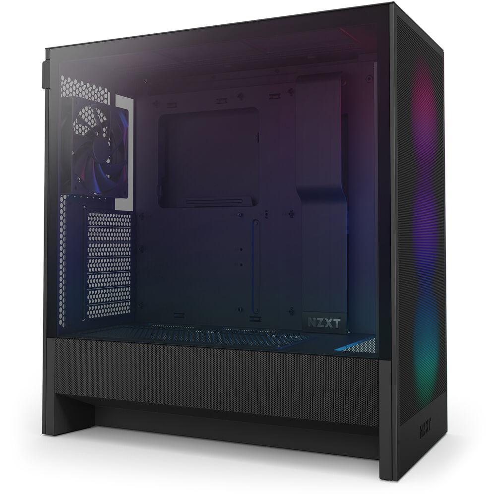 Кутия NZXT H5 Flow RGB 2024 Black, Mid-Tower - NZXT-CASE-H52FB-R1