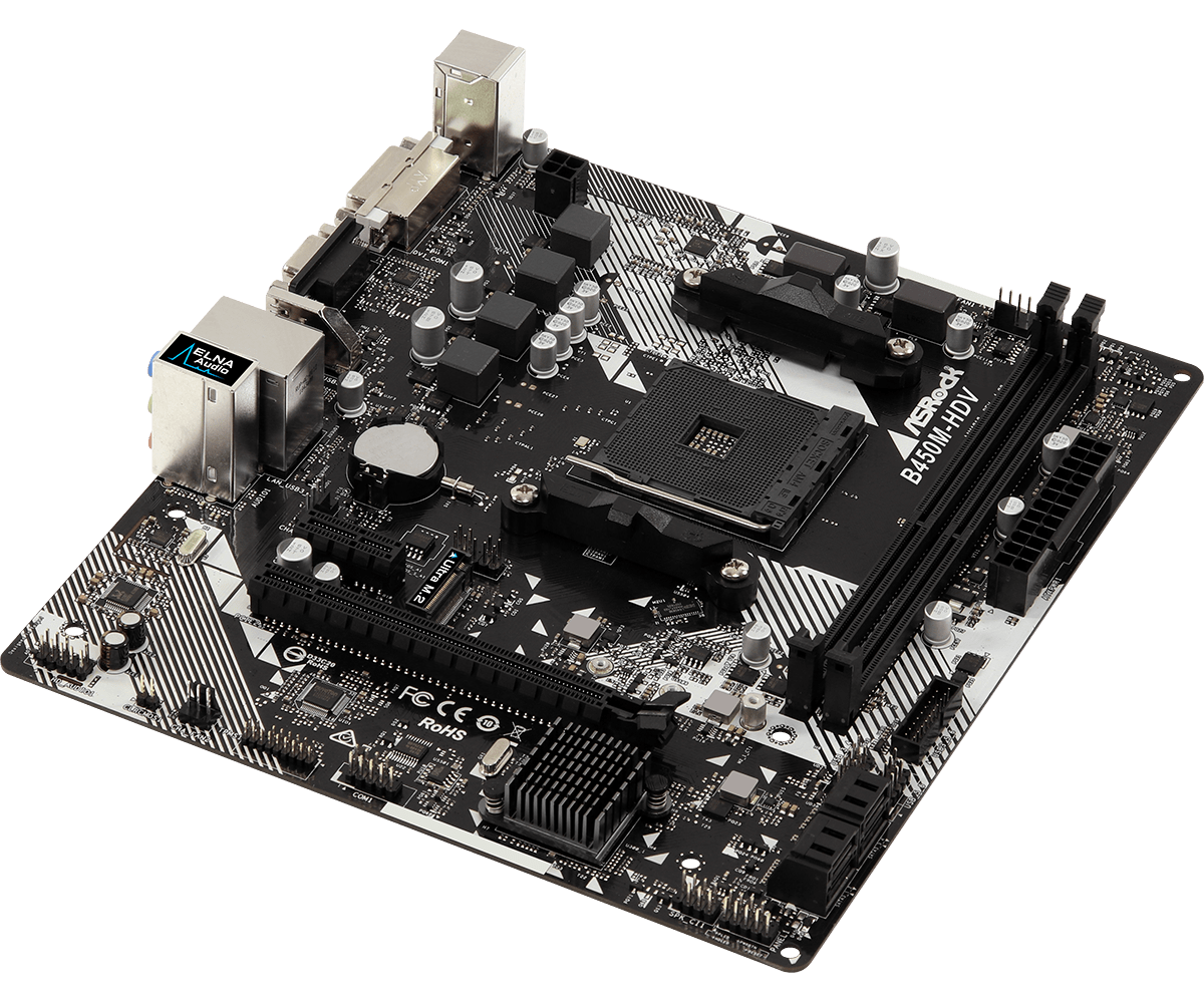 Дънна платка ASROCK B450M-HDV R4.0 / AM4 - 63011-photo 3
