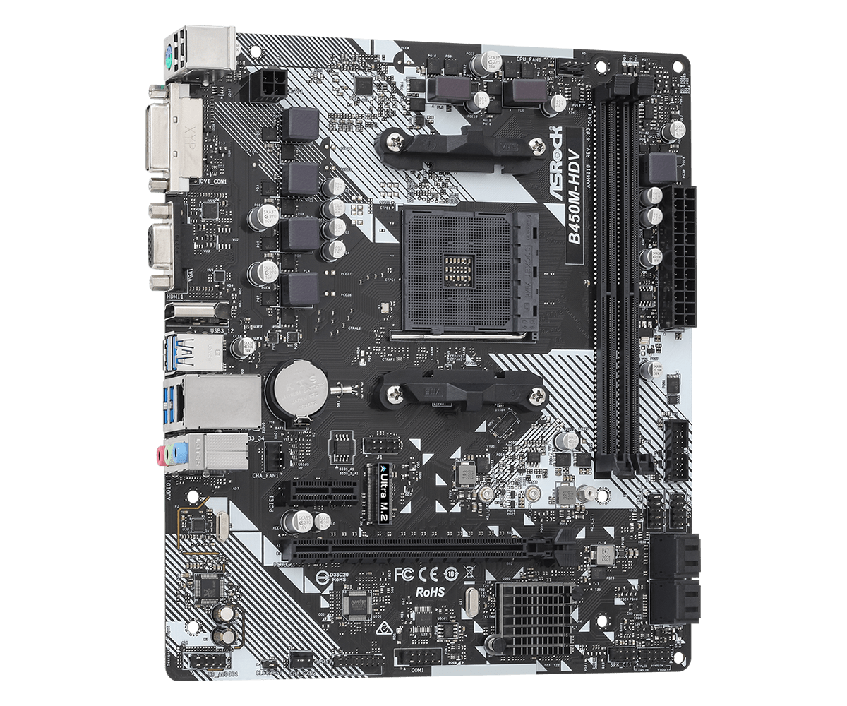 Дънна платка ASROCK B450M-HDV R4.0 / AM4 - 63011-photo 4