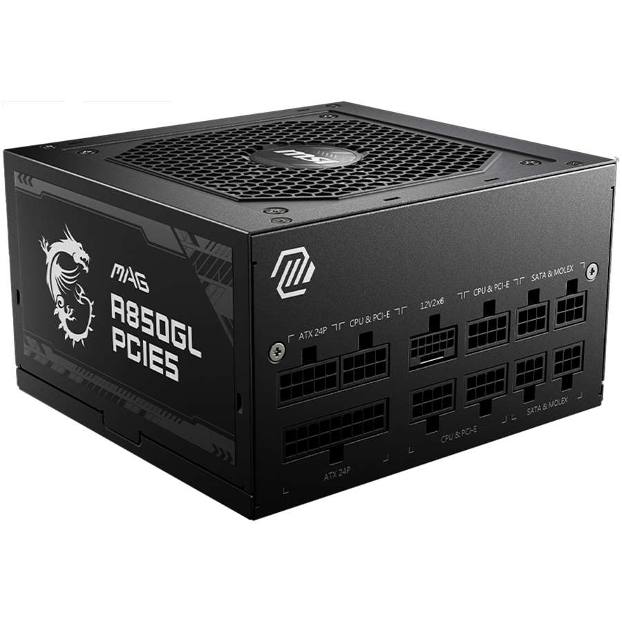 Захранване MSI MAG A850GL PCIE5, 850W, 80 Plus Gold, 120mm Fluid Dynamic Bearing Fan - MAG_A850GL_PCIE5-photo 1