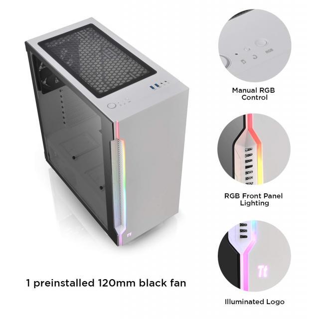 Thermaltake H200 TG Snow - CA-1M3-00M6WN-00-photo 2