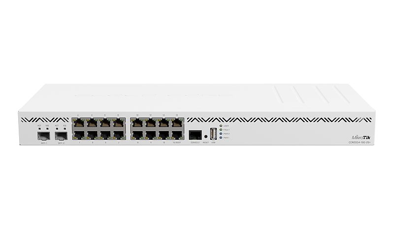 16-портов комутатор MikroTik CCR2004-16G-2S+ с 2 SFP+ порта