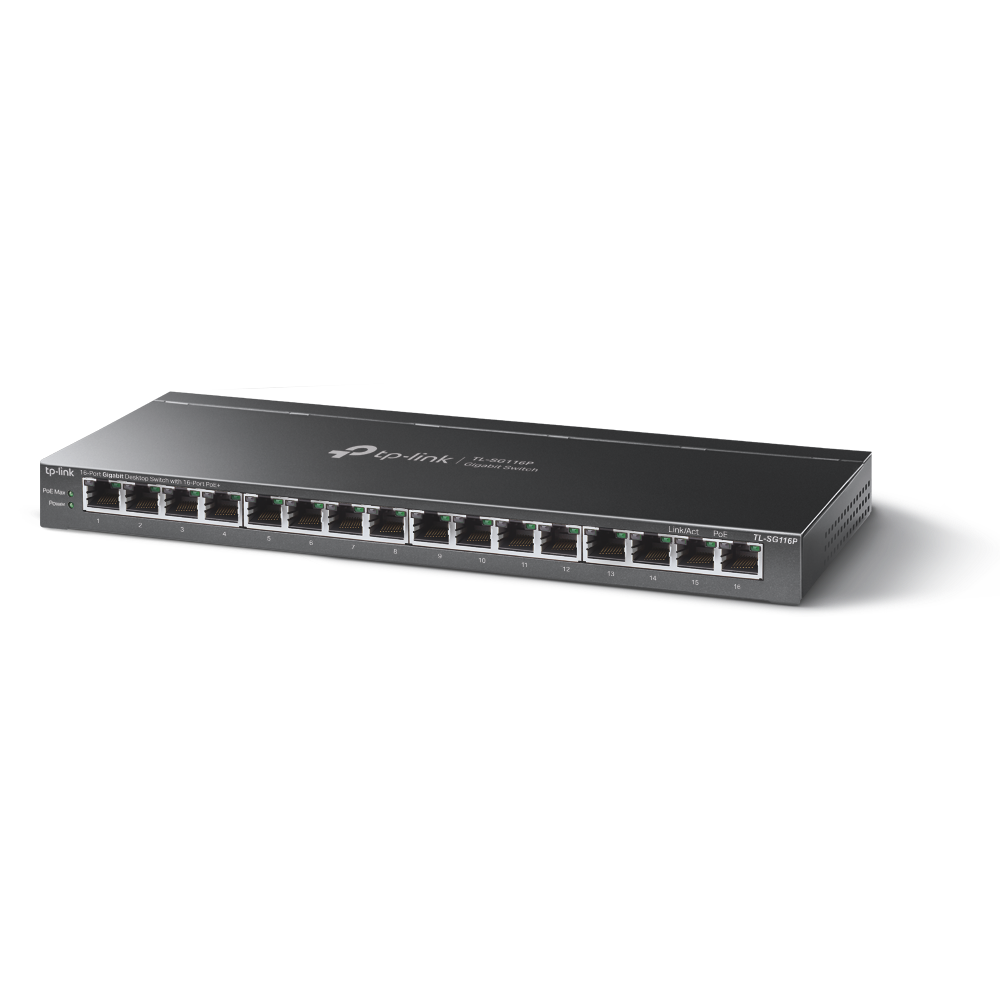 16-портов гигабитов комутатор TP-Link TL-SG116P с 16-портов PoE+-photo 1