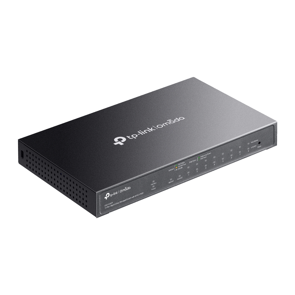 10-портов комутатор TP-Link Omada ES210GMP Gigabit Easy Managed Switch с 8 PoE+ порта-photo 3