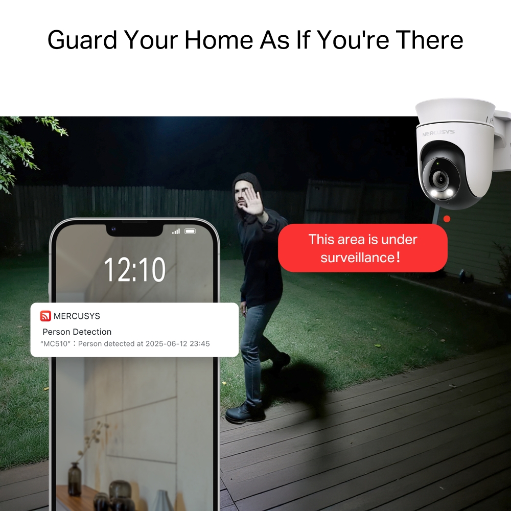 Външна охранителна Wi-Fi камера Pan/Tilt Mercusys MC510-photo 5