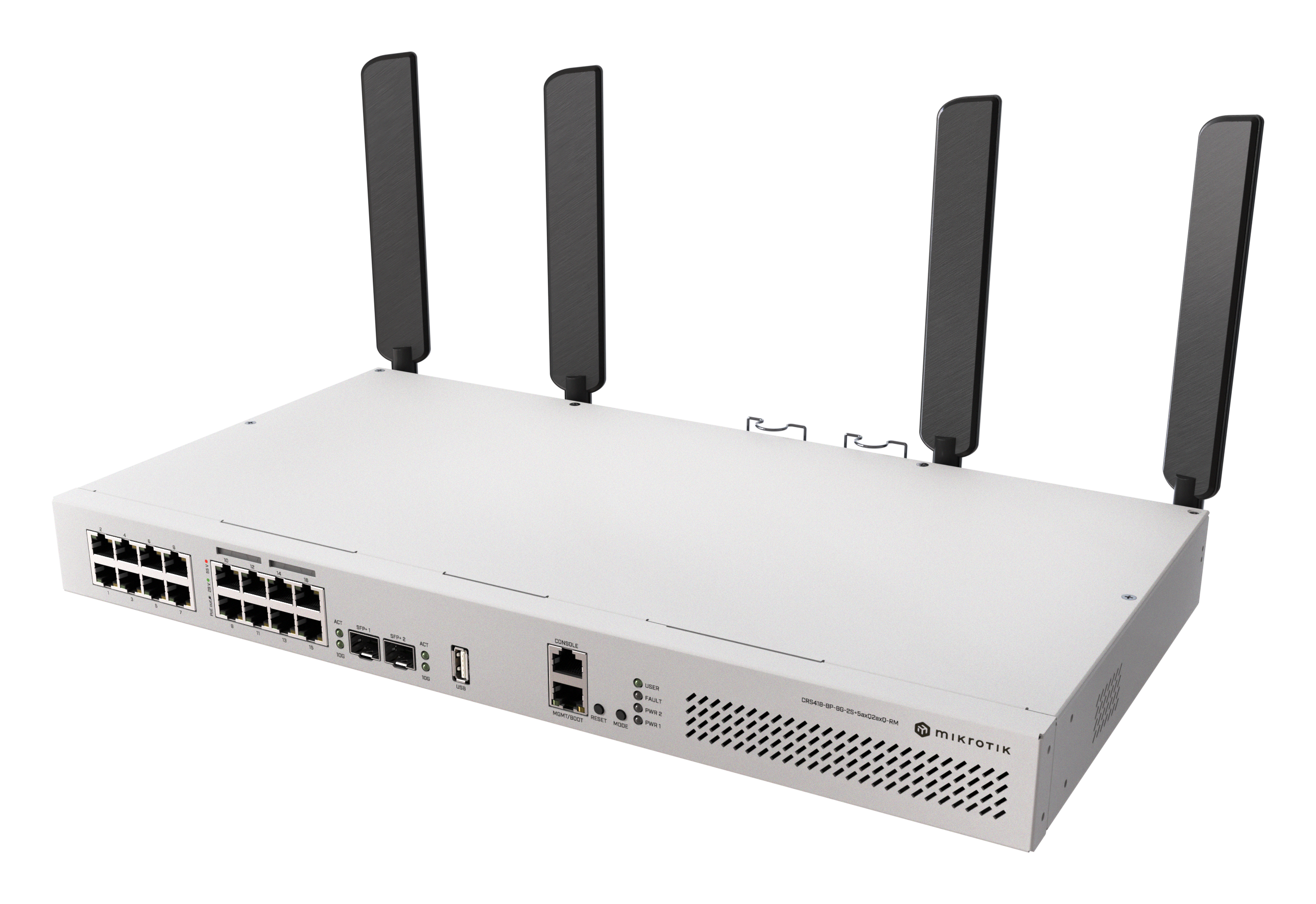 18-портов комутатор MikroTik CRS418-8P-8G-2S+5axQ2axQ-RM