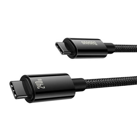 Кабел Baseus Tungsten Gold 240W USB-C към USB-C 3м CAWJ040201 - черен-photo 5