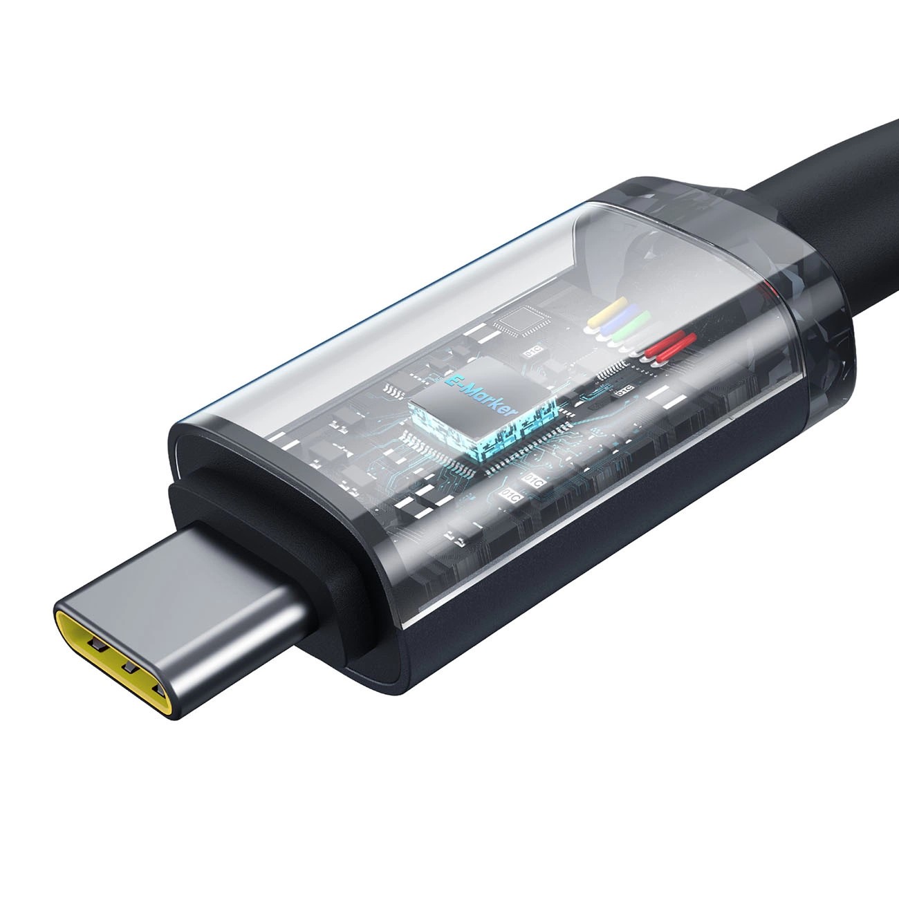 Кабел Baseus Crystal Shine P10318204111-00 USB3.2 USB-C към USB-C Display Cable 100W 1.5м 20Gb - черен-photo 2