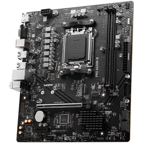 MSI MB Sc AM5 PRO A620M-B, AMD A620, 2xDDR5, 1xHDMI, 1xVGA, mATX-photo 2