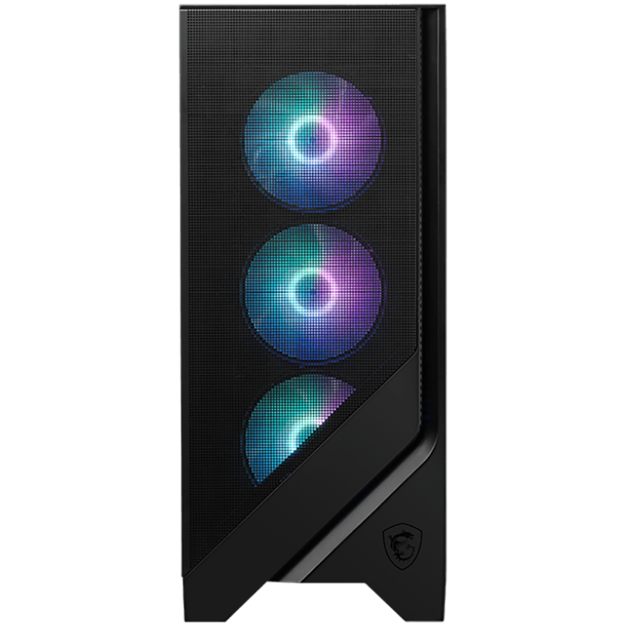 MSI MAG FORGE 321R AIRFLOW, Mid-Tower, ATX/M-ATX/ITX, 2x USB 3.2, 1x USB 3.2 Gen 2x2 Type-C, 1x Audio/Mic, LED Button, ARGB Hub, 4x 120mm ARGB Fans, Mesh Panel, Tempered Glass, Black-photo 2