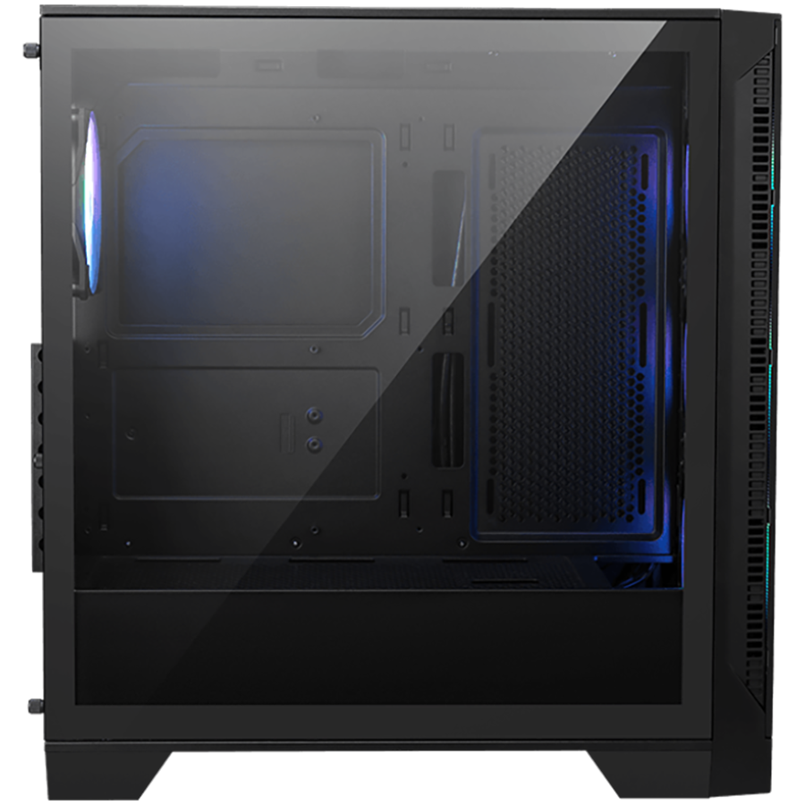 MSI MAG FORGE 321R AIRFLOW, Mid-Tower, ATX/M-ATX/ITX, 2x USB 3.2, 1x USB 3.2 Gen 2x2 Type-C, 1x Audio/Mic, LED Button, ARGB Hub, 4x 120mm ARGB Fans, Mesh Panel, Tempered Glass, Black-photo 3