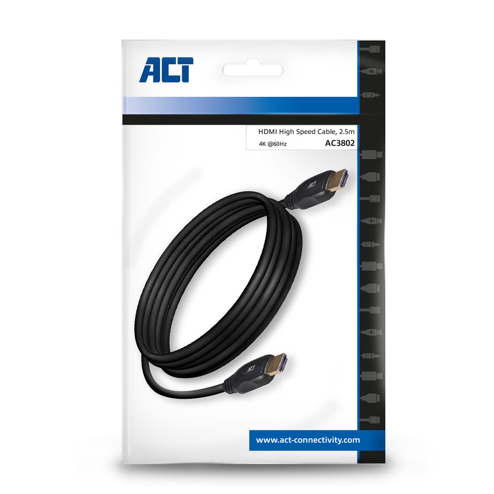 ACT HDMI High Speed кабел, 2.5m-photo 3