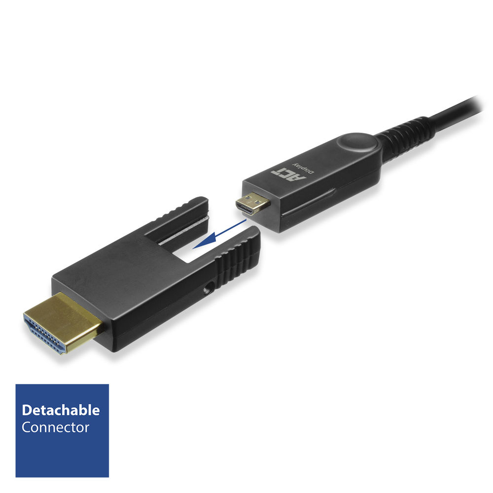 ACT HDMI High Speed 4K активен оптичен кабел (AOC) с отделяем конектор, версия 2.0, HDMI-A – HDMI-A, 20.0M-photo 5