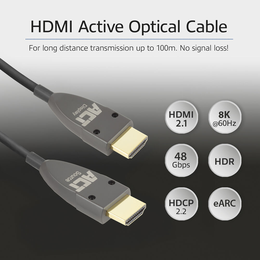 ACT HDMI Premium 8K активен оптичен кабел (AOC), версия 2.1, HDMI-A – HDMI-A, 20.0M-photo 3