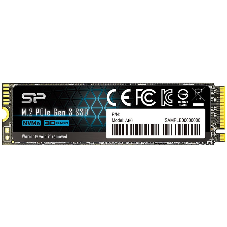 Silicon Power SSD P34A60 1TB M.2, 2280, PCIe 3.0 x4, Read/Write: 2200 / 1600 MB/s - (1005) - SP001TBP34A60M28